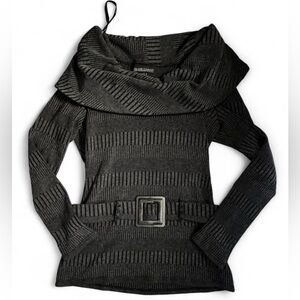 Charcoal Grey Off Shoulder Sweater